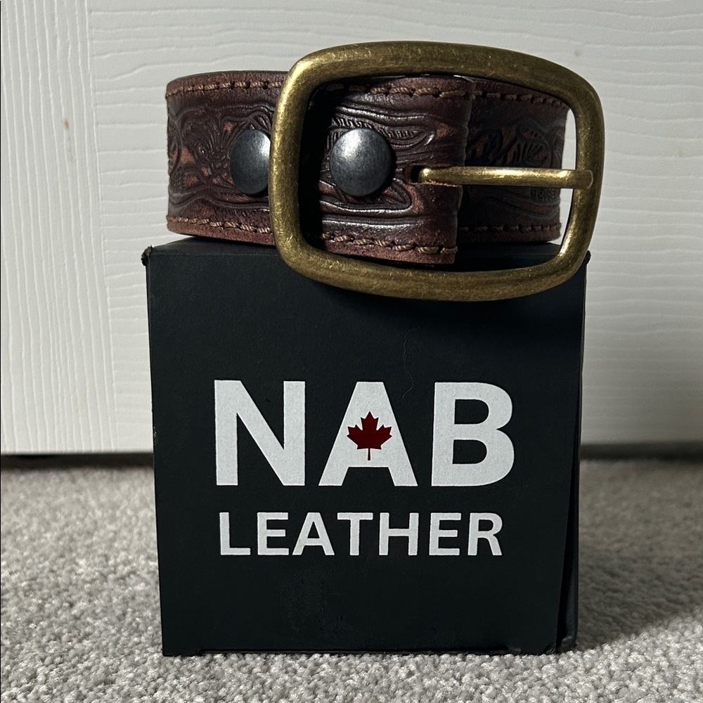 🔥🆕🔥 DAKOTA - BROWN WESTERN LEATHER BELT WITH GOLD BUCKLE